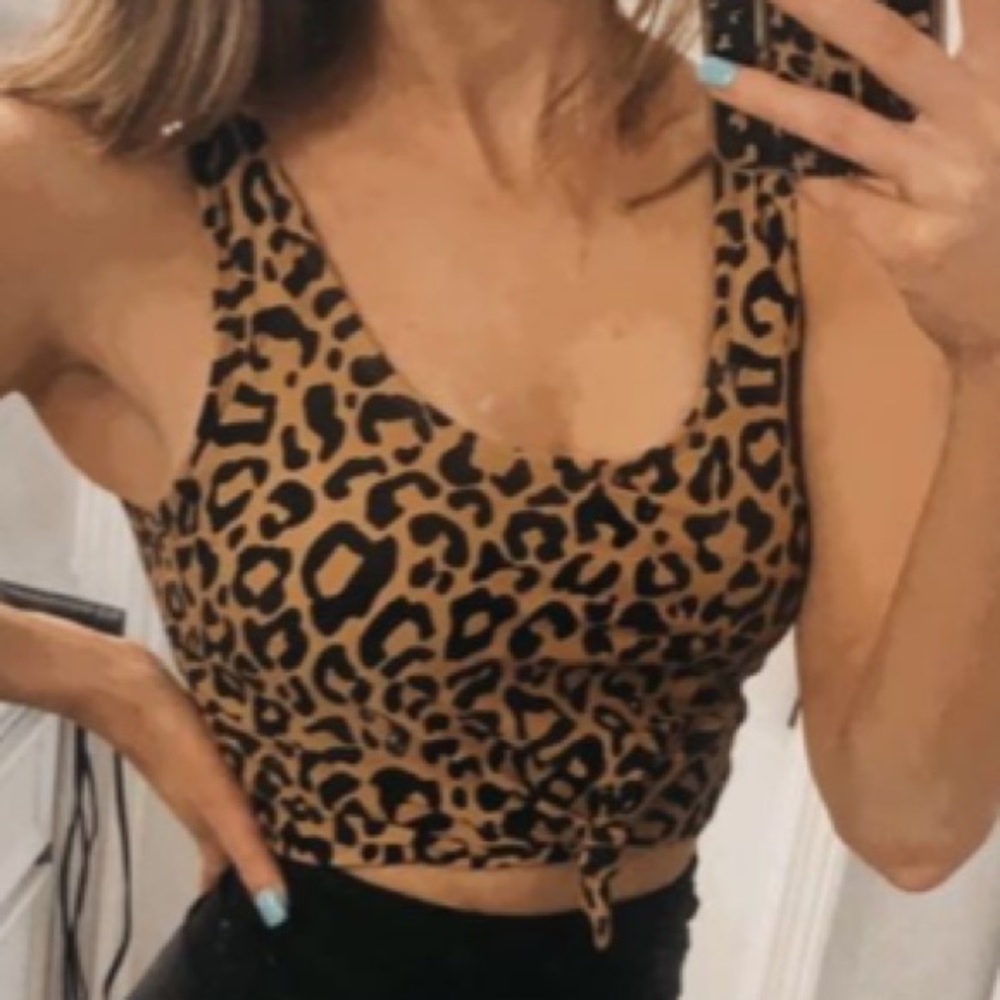 leopard swim/tank top